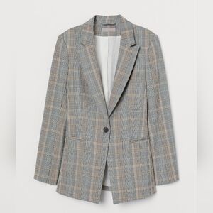 H&M Checkered Blazer in Black and Brown - Size 0 - New With Tags